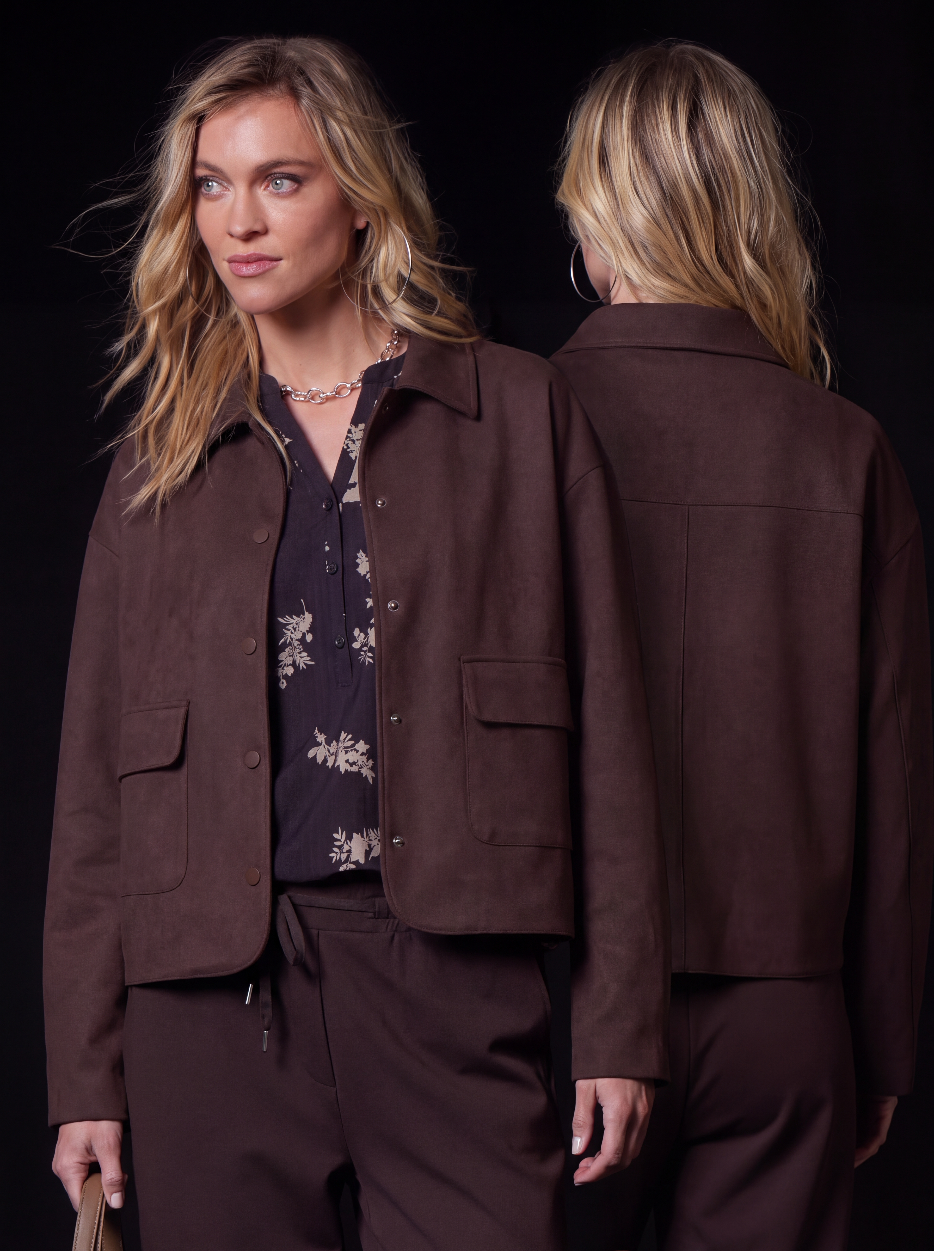 Dámska bunda v imitácii brúsenej kože BROADWAY NYC FASHION ESPRESSO s.WEAR 4